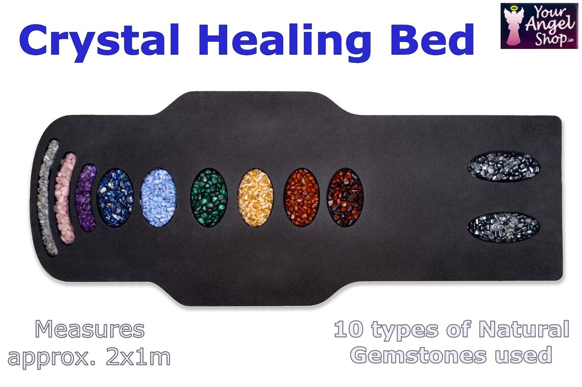 Crystal Healing Bed With 10 Natural Gemstones For Therapists Etsy