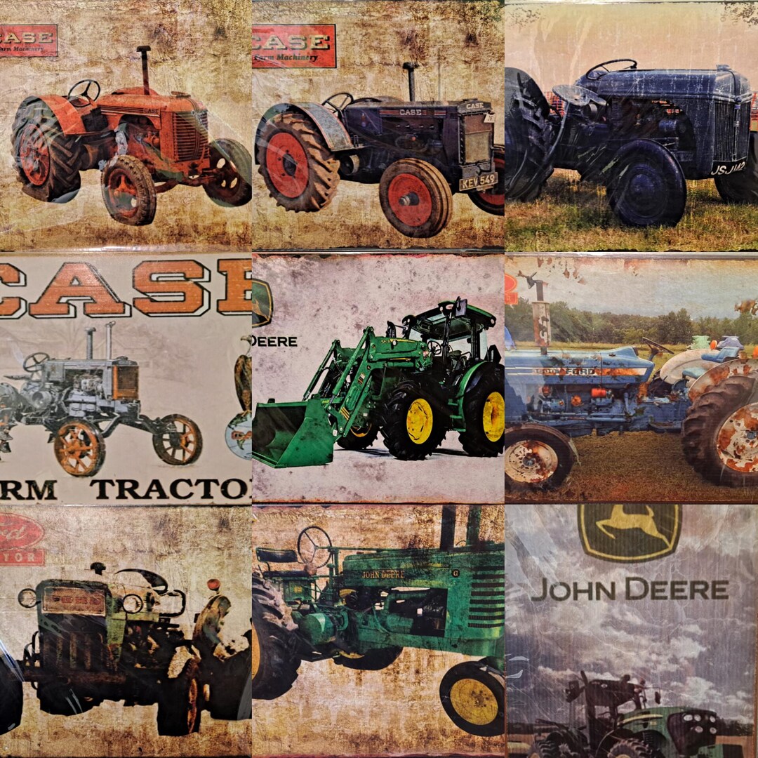 Retro Metal Signs Plaques Decor Gift Wall Hangings Garage Farm Tractor ...