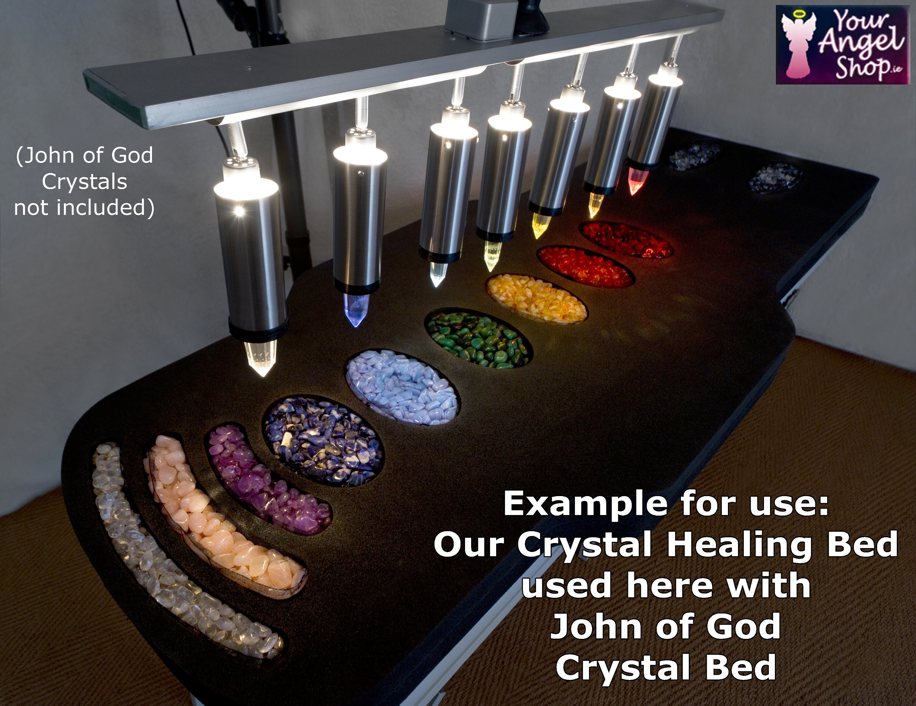 Crystal Healing Bed With 10 Natural Gemstones For Therapists Etsy