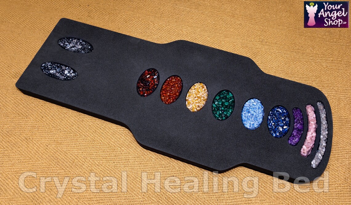 Crystal Healing Bed With 10 Natural Gemstones For Therapists Etsy