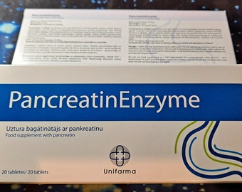 COMPRIMÉS D'ENZYME DE PANCRÉAINE, 225 mg, 20 comprimés, complément alimentaire qui restaure la digestion