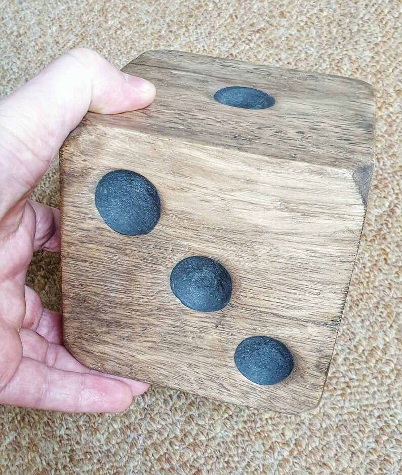 Large Wooden Dice Cube 13x13x13cm Decoration Perfect Condition Etsy