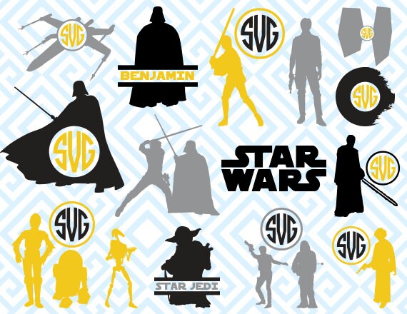 Star Wars Monogram Digital Cutting Files SVG Files for | Etsy