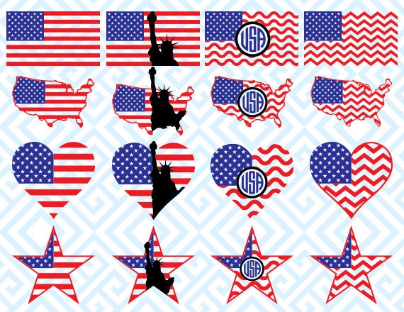 Download American Flag Monogram Digital Cutting Files Svg Files for ...