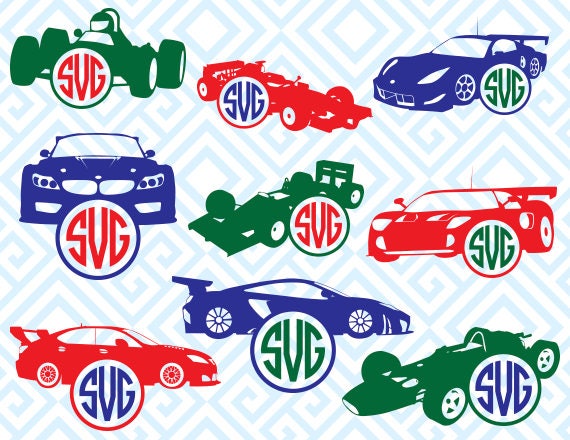 Download Racing Cars Monogram Digital Cutting Files Svg Files for ...