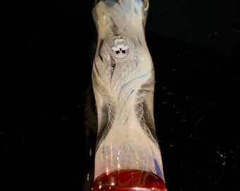 Inside Out Glass Chillum with Skull Millefiori