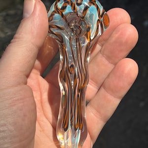 Shapely Inside Out Glass Pipe Spoon w/ Boognish Millefiori