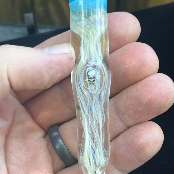 Inside Out Glass Pipe Chillum with Shakedown Street Dead Millefiori