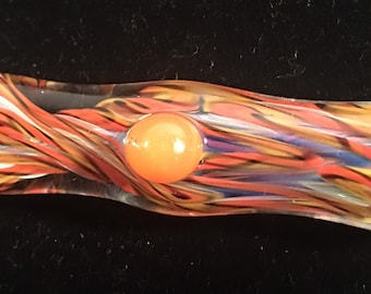 Vibrantly Colored Glass Chillum Glass