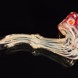 Inside-Out Sherlock Style Glass Pipe with Reversal Millifiore