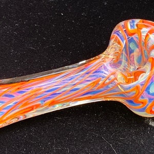 Thick Inside Out Glass Pipe Spoon with Chisel Style Mouthpiece