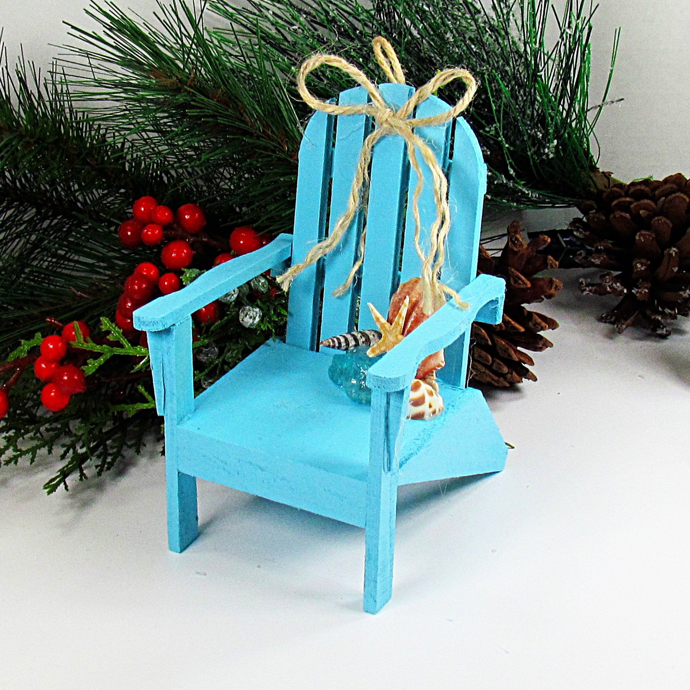 Christmas Beach Chairs . Adirondack Chair Ornament. Coastal Etsy