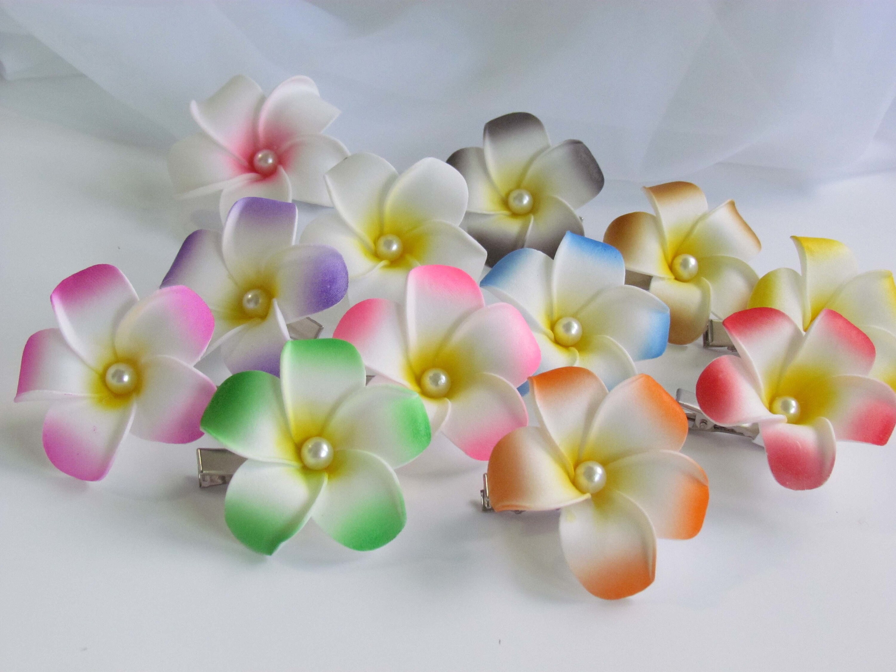 Hawaiian Plumeria Mousse Fleur Pince à Cheveux Blanc Mariage Mariée Bal Luau Party New Hawaiian Plumeria Mousse Fleur Pince à Cheveux Blanc Mariage Mariée Bal Luau Party New