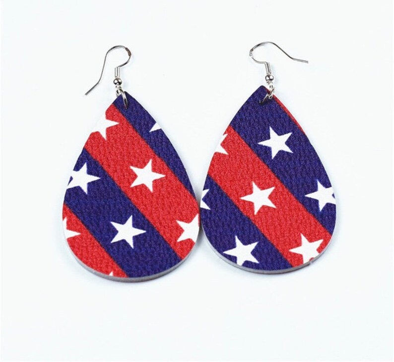USA American Flag Flip Flop Dangle Earring Patriotic Earring Military Earring