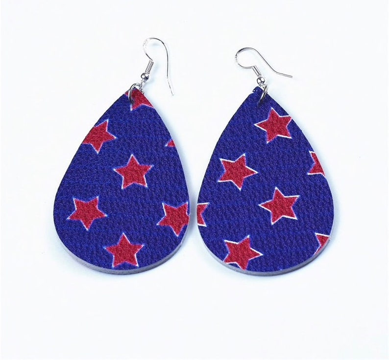 USA American Flag Flip Flop Dangle Earring Patriotic Earring Military Earring