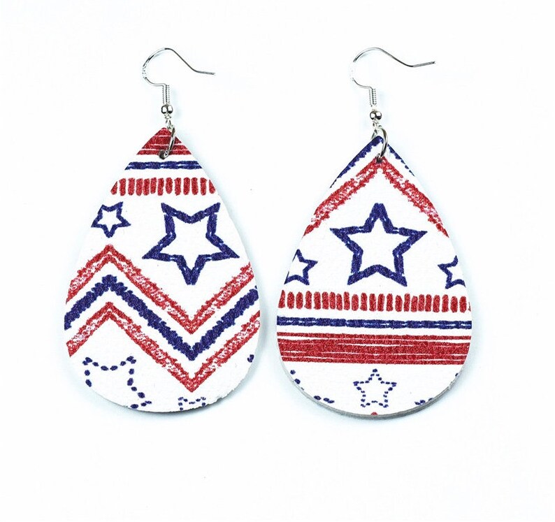 USA American Flag Flip Flop Dangle Earring Patriotic Earring Military Earring