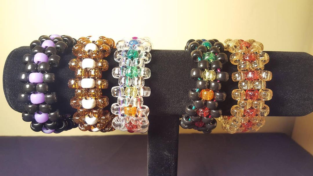 Flowers Kandi Doubles Beaded Bracelets Etsy