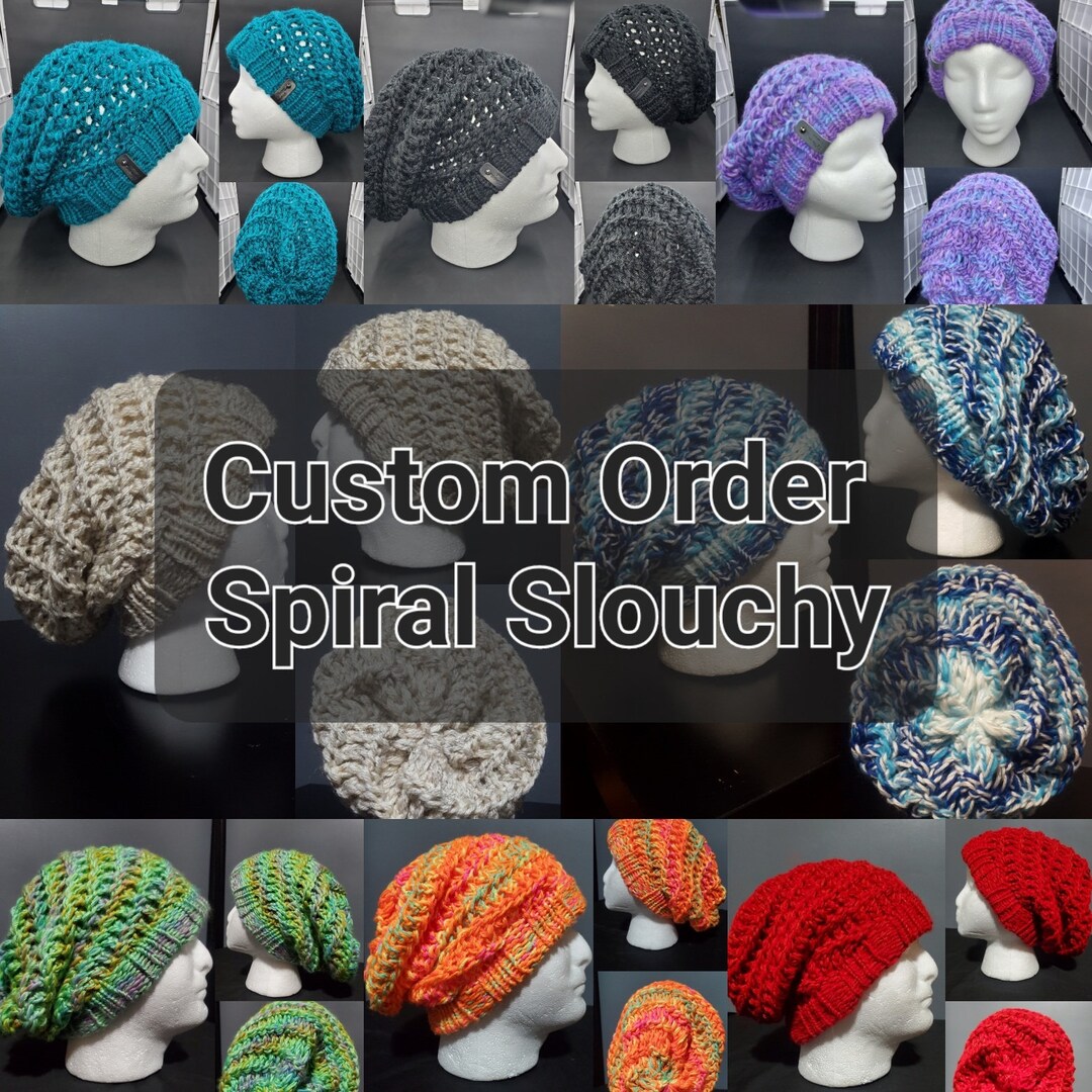 CUSTOM ORDER: Spiral Slouchy - Adult / Teen Knitted Hat - Etsy display picture 3