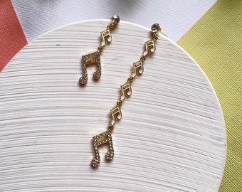 original curls music loops musician gift,original jewel,black and white earrings,violin,music note music gift