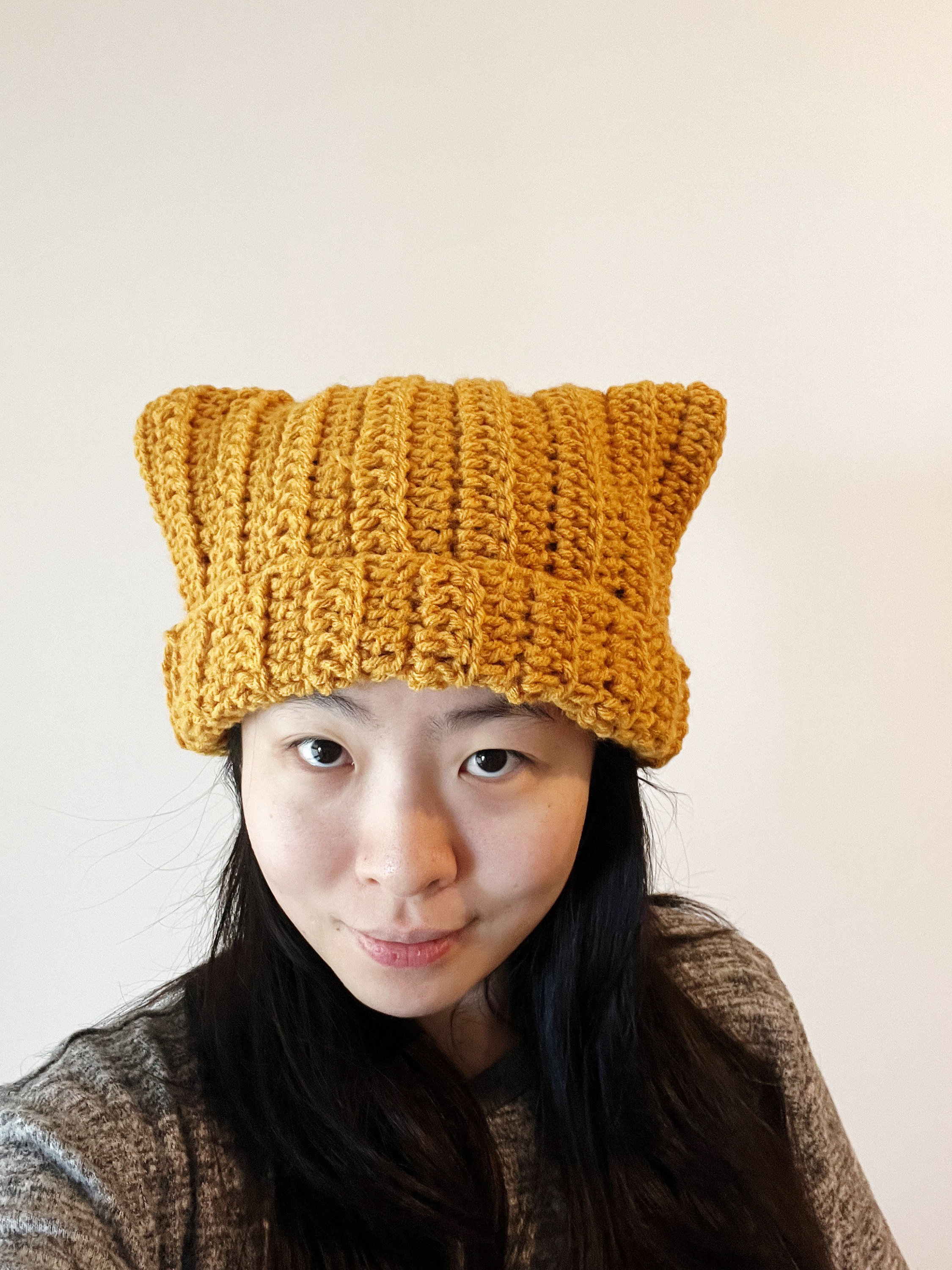 Crochet Cat Ear Beanie Kitten Head Hat 