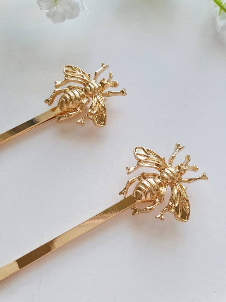 2 Pack Golden Bee Hair Clips Honey Bee Hair Slides Korean Etsy Australia
