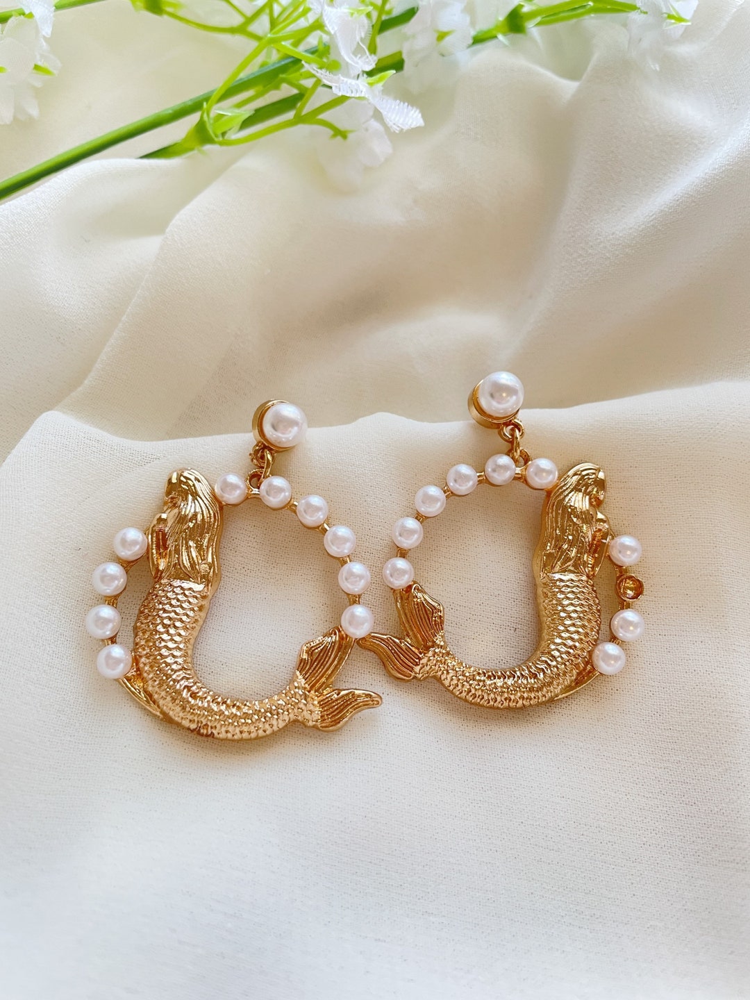 Mermaid hoop earrings Clearance