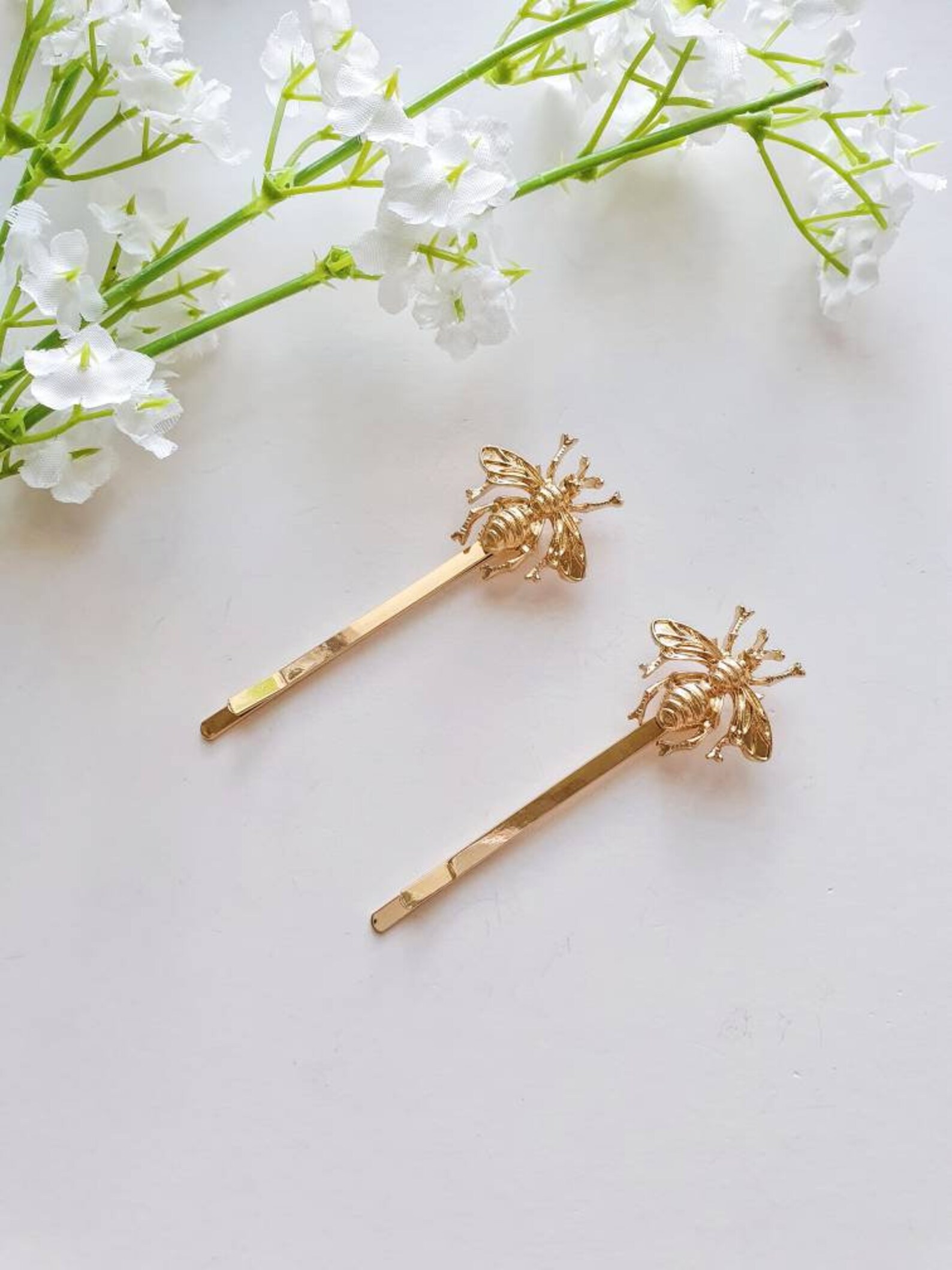 2 Pack Golden Bee Hair Clips Honey Bee Hair Slides Korean Etsy Australia
