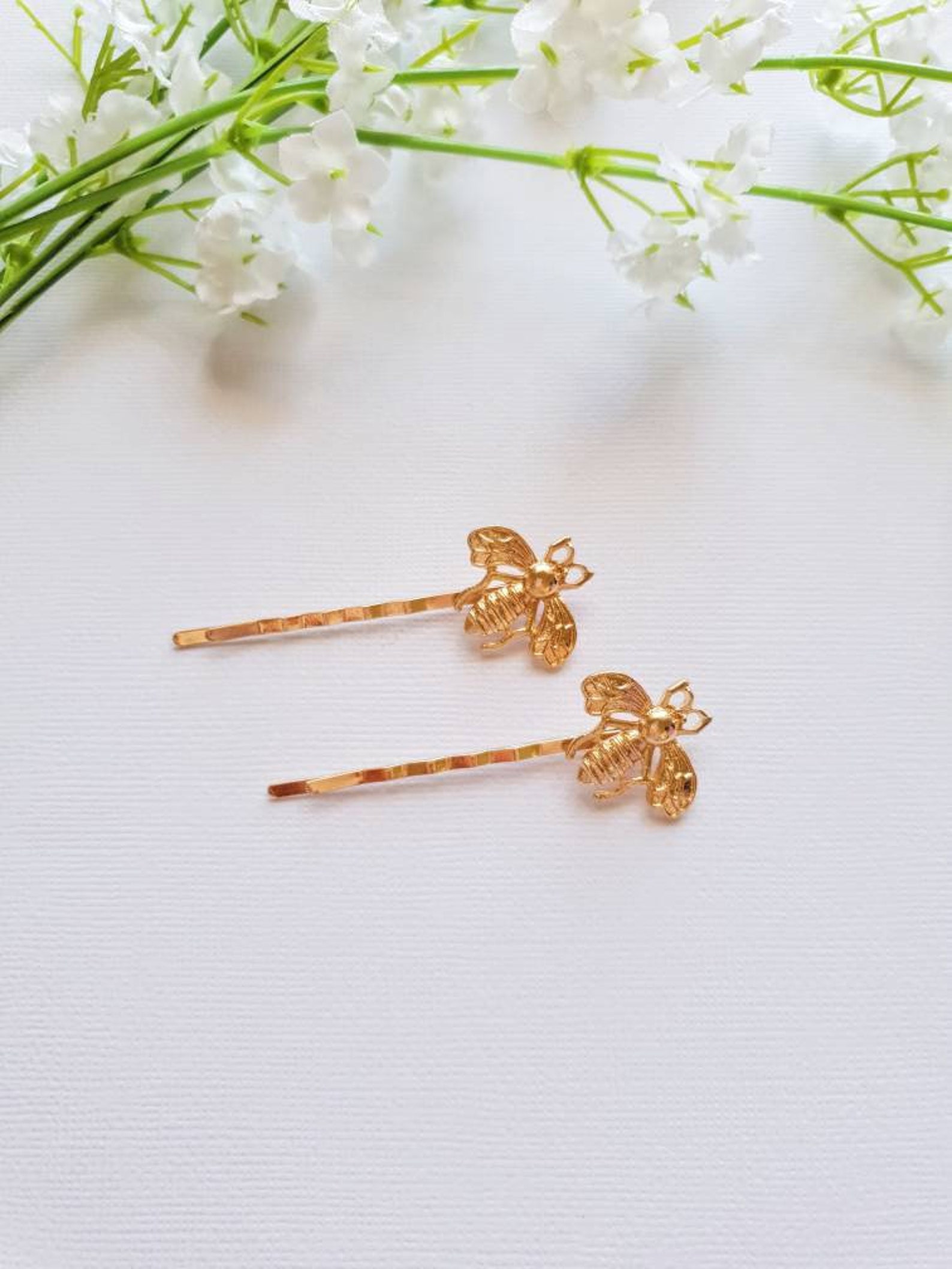 2 Pack Golden Bee Hair Clips Honey Bee Hair Slides Korean Etsy Australia