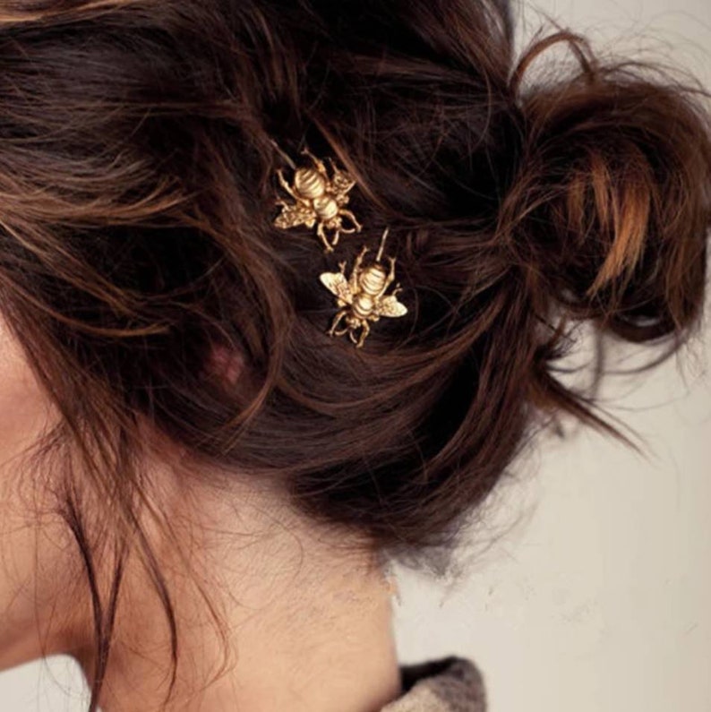 2 Pack Golden Bee Hair Clips Honey Bee Hair Slides Korean Etsy Australia