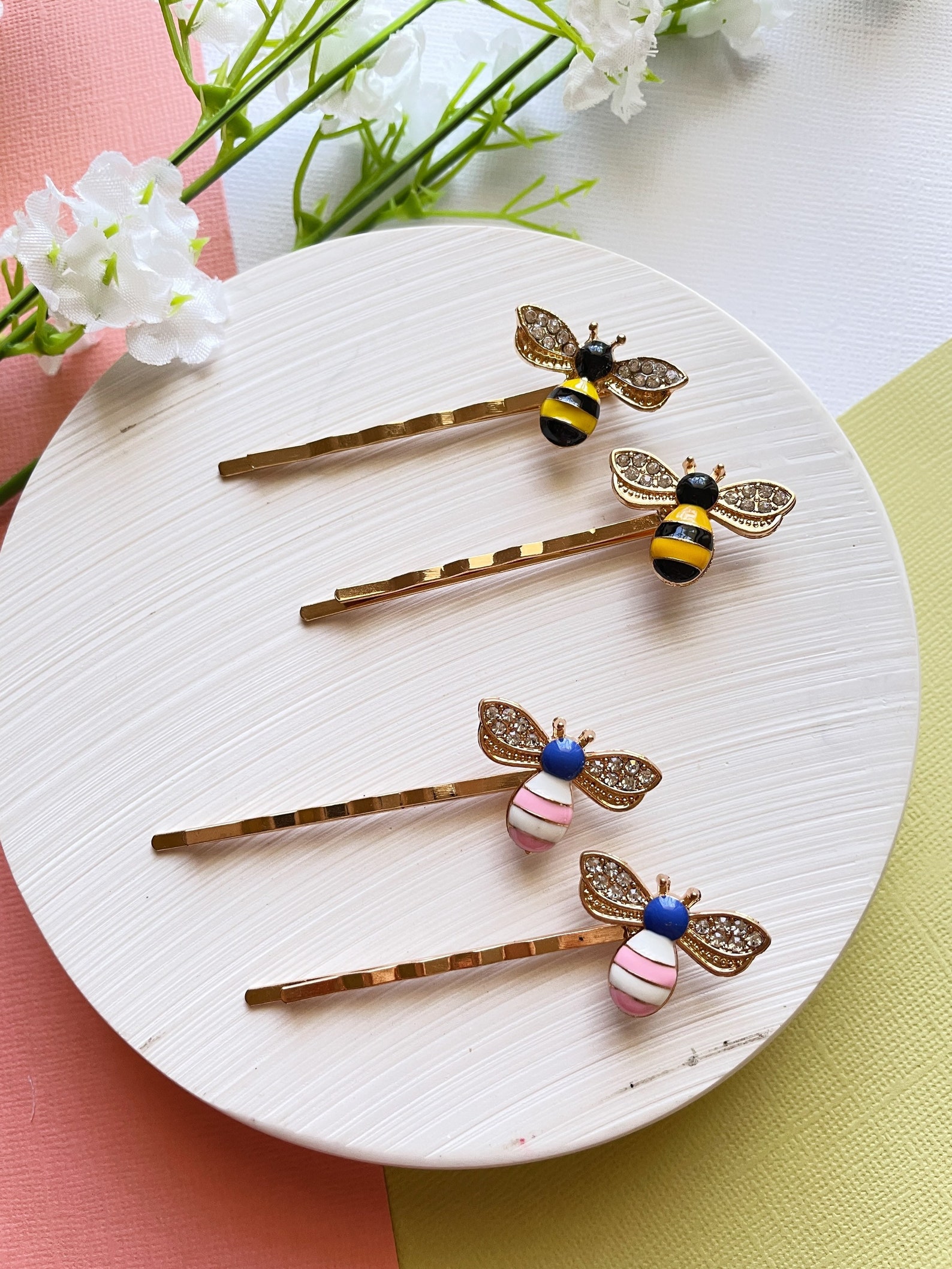 2 Pack Golden Bee Hair Clips Honey Bee Hair Slides Korean Etsy Australia