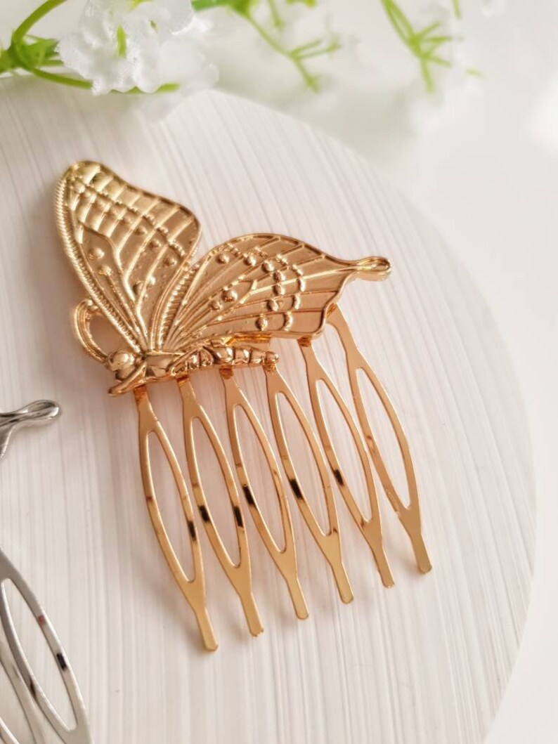 Gold Hair Comb With Butterfly Wings Korean Hair Accessories - Etsy ...