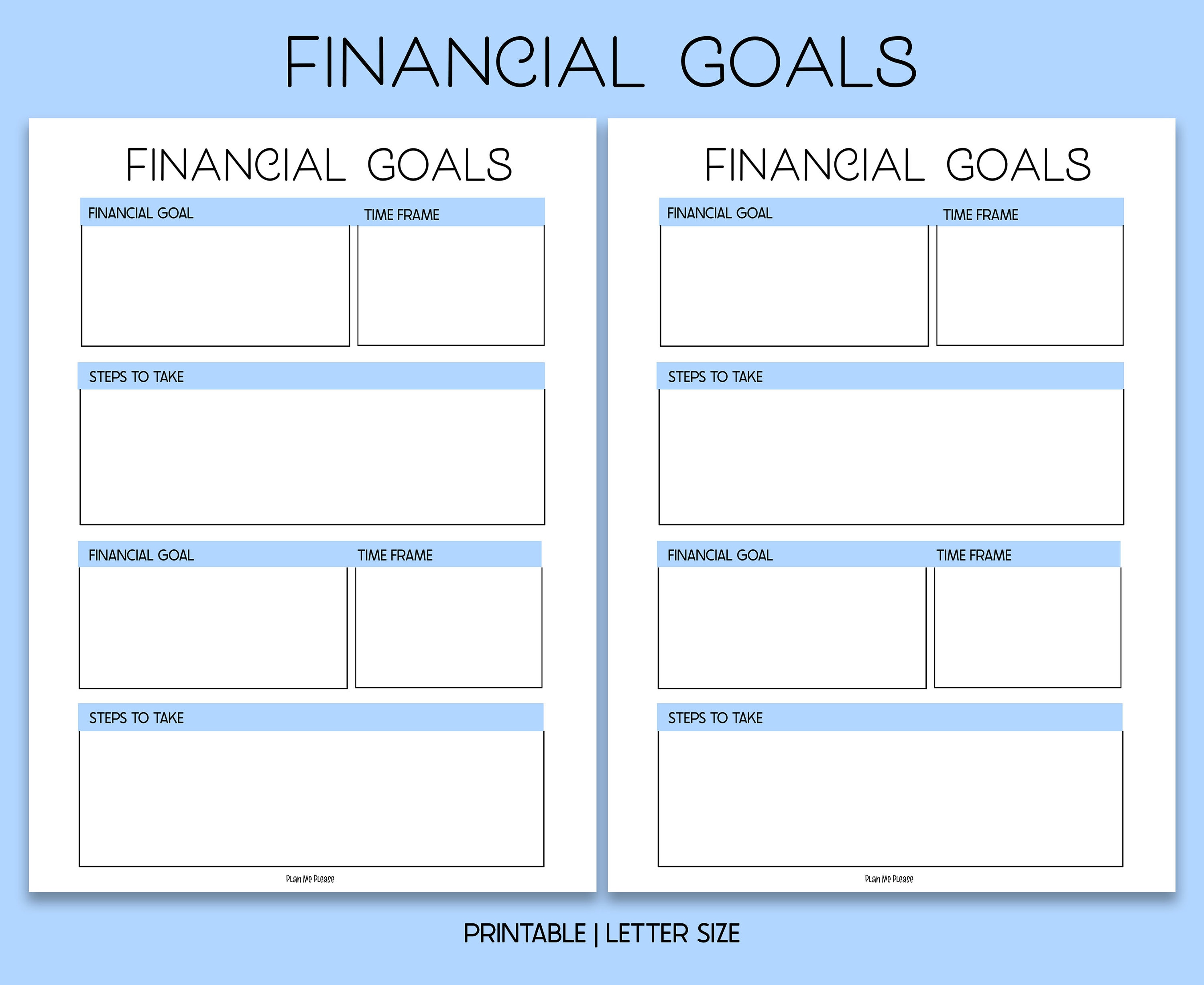 Financial Goals Planner Printable Financial Goal Plan Etsy Denmark Financial Goals Planner Printable Financial Goal Plan Etsy Denmark