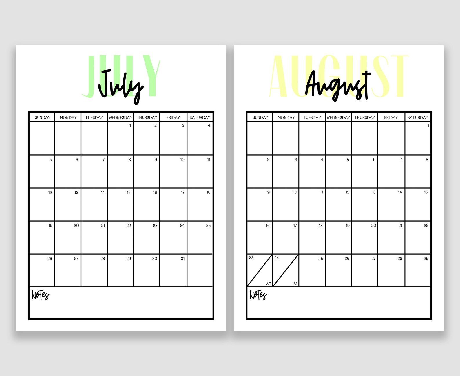 colorful calendar sheets printable calendar pages 85x11 etsy