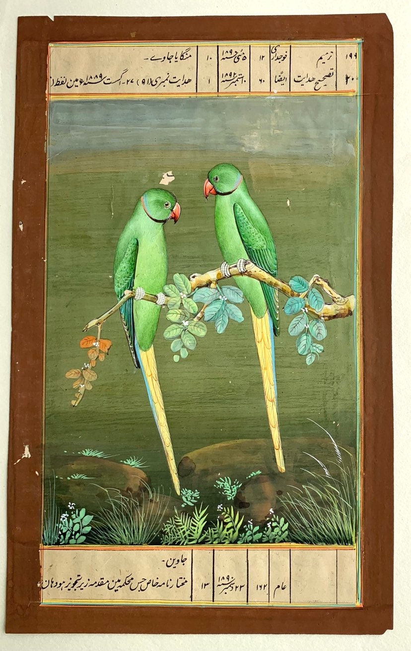 Two Parrots Painting - Etsy