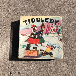 Tiddledy Winks Vintage Board Game Milton Bradley Co.