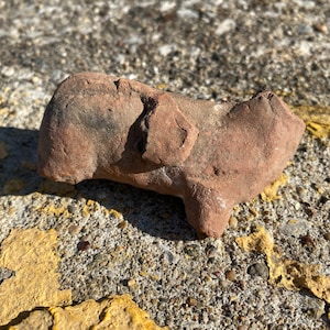Ancient pre-Columbian pottery alpaca fragment