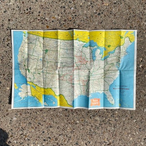 Vintage Rock, Island lines Railroad map of the United State
