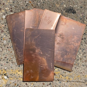 1 pc 22 Guage Sheet Copper 99% pure .7 mill 7x12” sheet for arts crafts NOS
