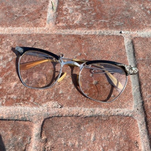 Vintage Ultra Rare Scarce Diamante Bausch and Lomb B&L 12K Gold Filled Eyeglasses