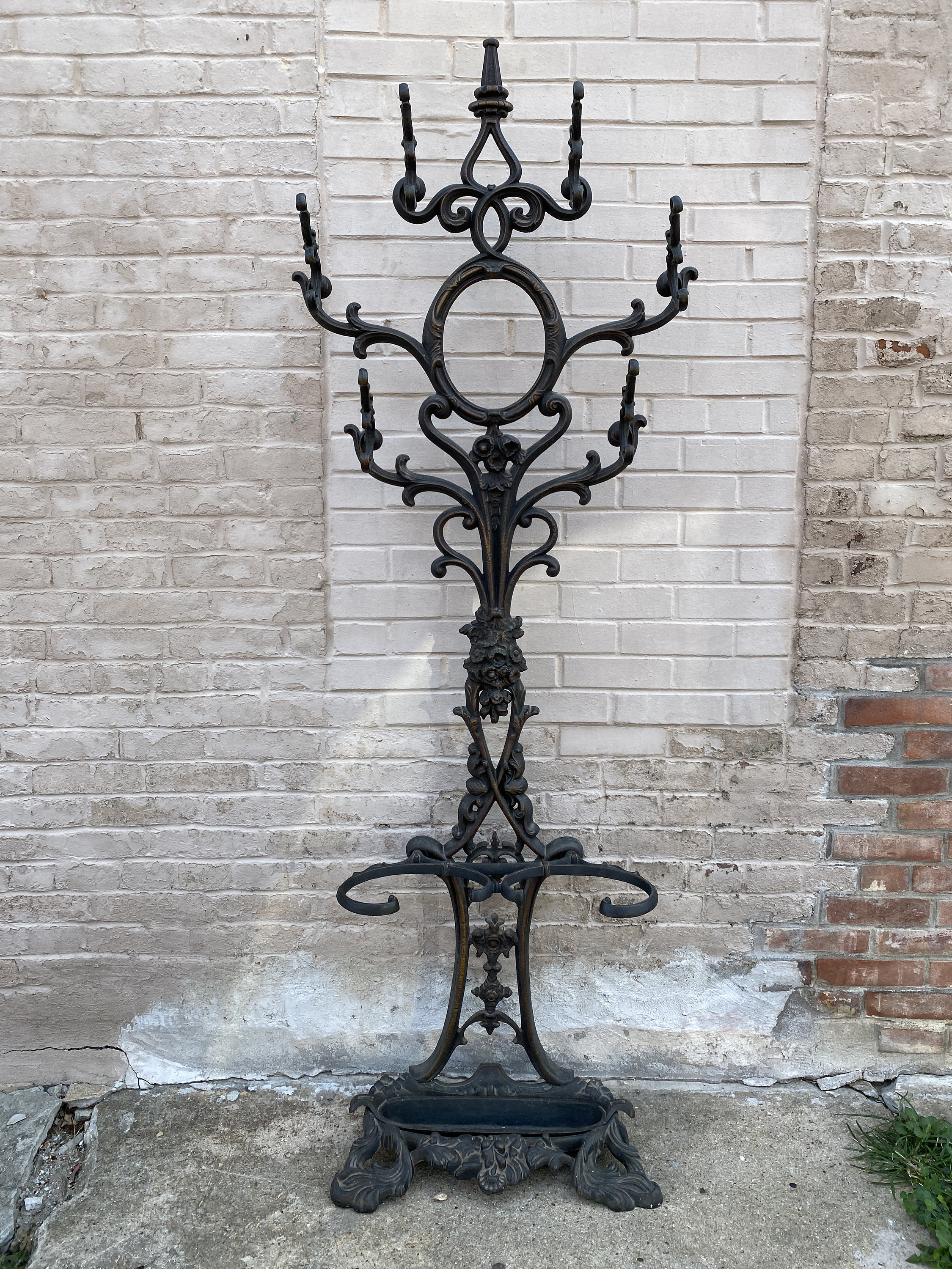 19th Century Cast Iron Hall Tree French Rococo Style Coat Rack Etsy