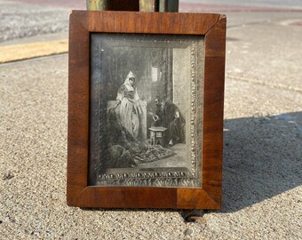 Tarjeta de visita de artistas antiguos que muestra su mejor trabajo firmada a mano.