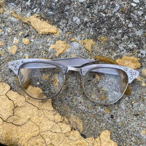 1950s Riso Cats Eye Glasses with Stone Settings MCM Estate Fresh