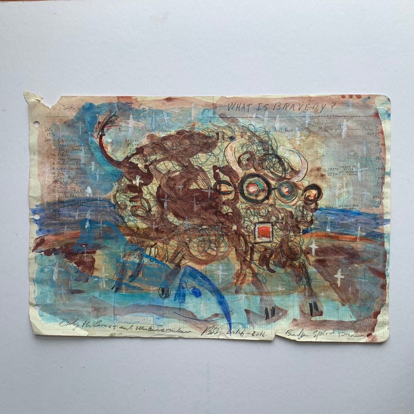Bruce Burstert Ledger Drawings buffalo landscape 2016 Etsy