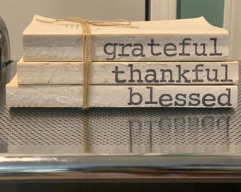 Personalized Book stacks; Stamped books; stamped book stack; farmhouse decor