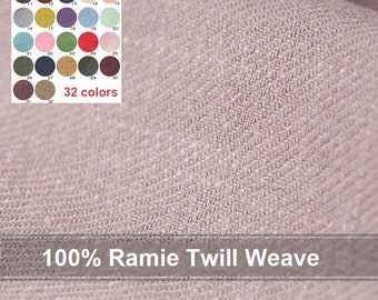 32 Colors Heavy 100% Ramie Fabric Solid Twill- 1/2 yard
