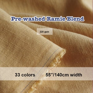 30+ Farben Ramie-Mischgewebe Stonewashed für Bekleidungspolster - 1/2 Yard