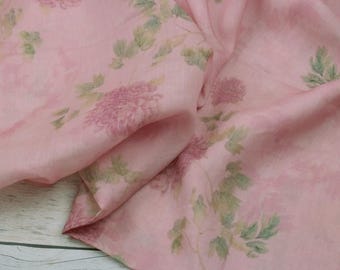 100% Ramie Fabric Pink Flower Ramie For Summer Dress Blouse