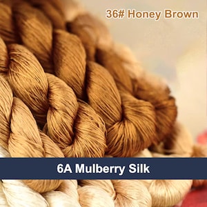 Pure silk thread for embroidery, Honey Brown shades Silk Embroidery Thread, Hand Dyed Embroidery Thread