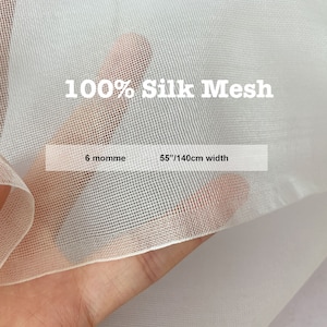 pure 100 Silk Mesh Tulle Solid Black White Silk Fabric 100% Pure Silk 6 Momme