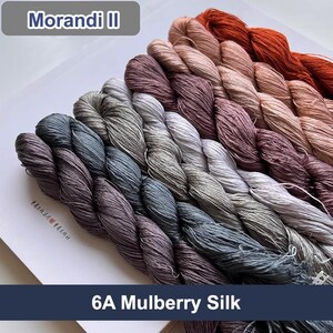 Pure silk thread for embroidery, Morandi II Shades Silk Embroidery Thread, Hand Dyed Embroidery Thread